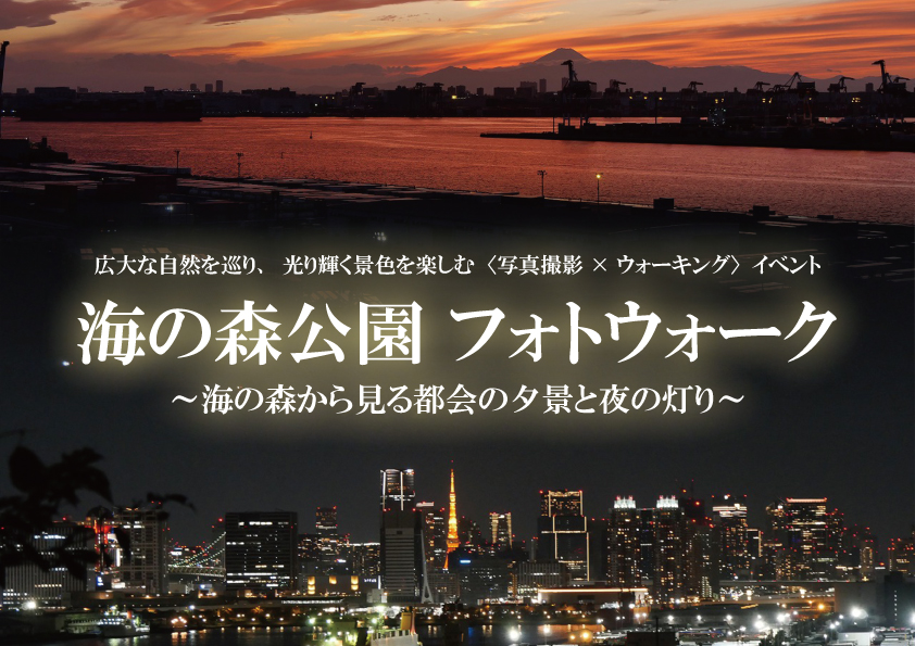 海の森公園フォトウォーク　～海の森から見る都会の夕景と夜の灯り～